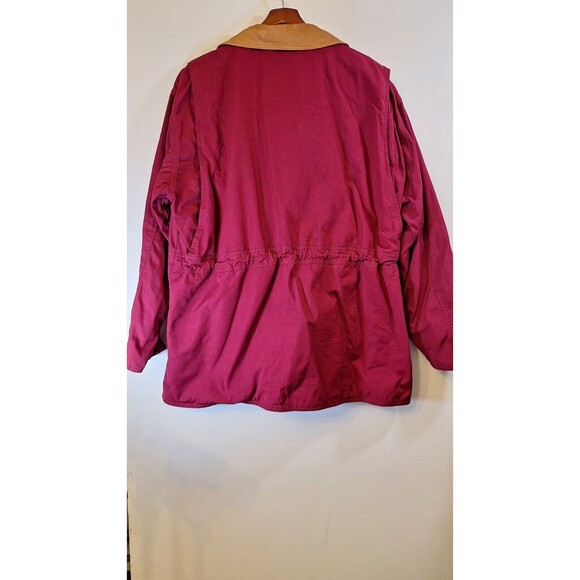 Vtg G.F.C. GENUINE ARTICLE Cotton Leather Collar Barn Field Chore Coat Women's L - Picture 14 of 14